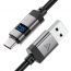 Кабель USB - USB Type-C ACEFAST C15-04 zinc alloy digital display braided charging data cable (Черный)