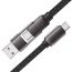 Кабель USB Type-C - Type-C AceFast C13-04 zinc alloy connectors charging data cable Mountain mist (Черный)