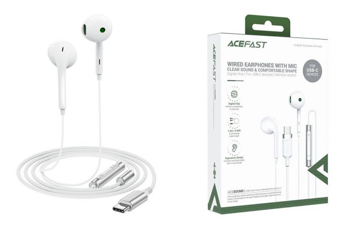 Наушники проводные USB-C ACEFAST L7 semi-in-ear  wired earphone with mic (Белый)