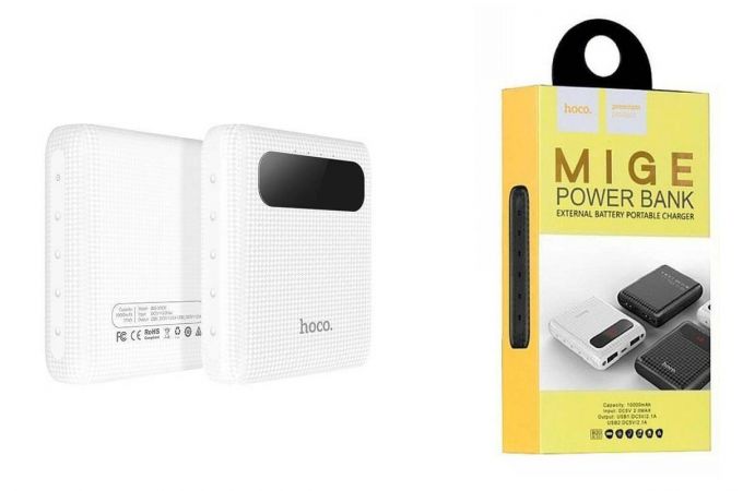 Универсальный дополнительный аккумулятор Power Bank HOCO MIGE (10000 mAh) (белый)