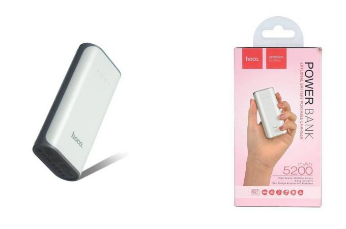 Универсальный дополнительный аккумулятор Power Bank HOCO B21 (5200 mAh) (белый)