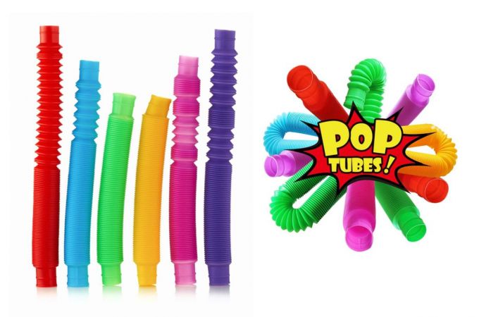 Трубка антистресс игрушка Pop Tubes (большой, диаметр 3 см, цена за упаковку 6 штук)