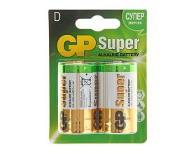 Батарейка алкалиновая GP LR20/2BL Super  (цена за блистер 2 шт)