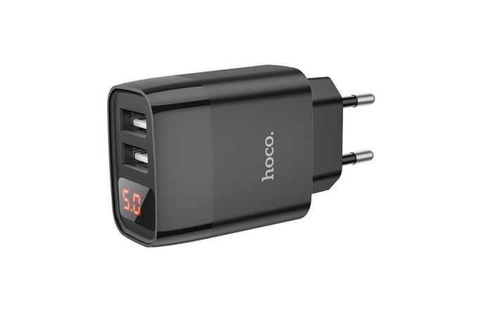 Сетевое зарядное устройство 2USB HOCO C86A Illustrious 2400mAh (черный)