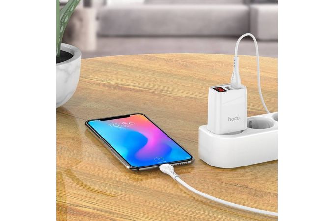 Сетевое зарядное устройство 2USB + кабель MicroUSB HOCO C86A Illustrious 2400mAh (белый)