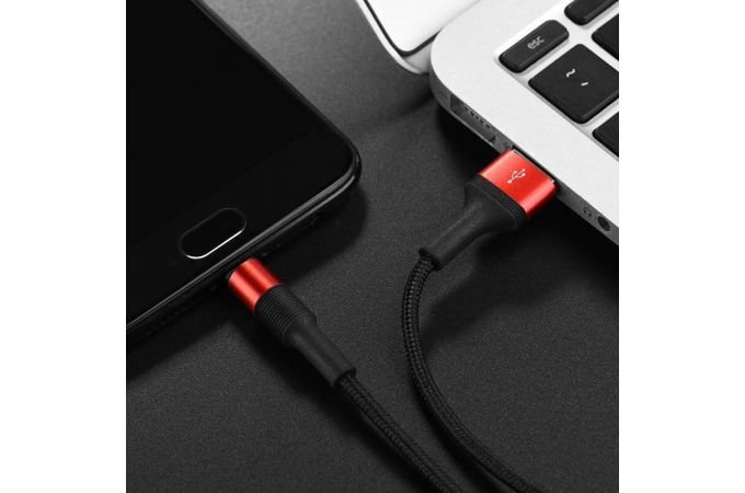 Кабель USB - MicroUSB BOROFONE BX21 2,4A (красный) 1м (в оплетке)