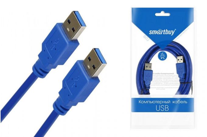 Кабель USB 3.0 удлинитель (штекер-штекер) Smartbuy K-860-100 1.8м (синий)