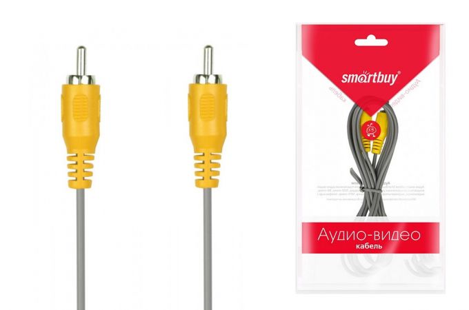 Кабель аудио видео 1xRCA(M)-1xRCA(M) 5.0м Smartbuy в пакете (KA-115-150)