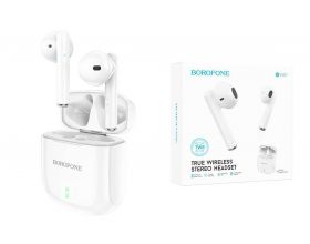 Наушники вакуумные беспроводные BOROFONE BW07 Wide sound true wireless BT Earphone Bluetooth (белый)