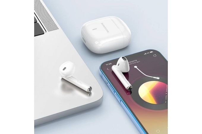 Наушники вакуумные беспроводные BOROFONE BW07 Wide sound true wireless BT Earphone Bluetooth (белый)