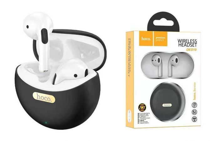 Наушники вакуумные беспроводные HOCO DES10 Cool music wireless BT headset Bluetooth (черный)