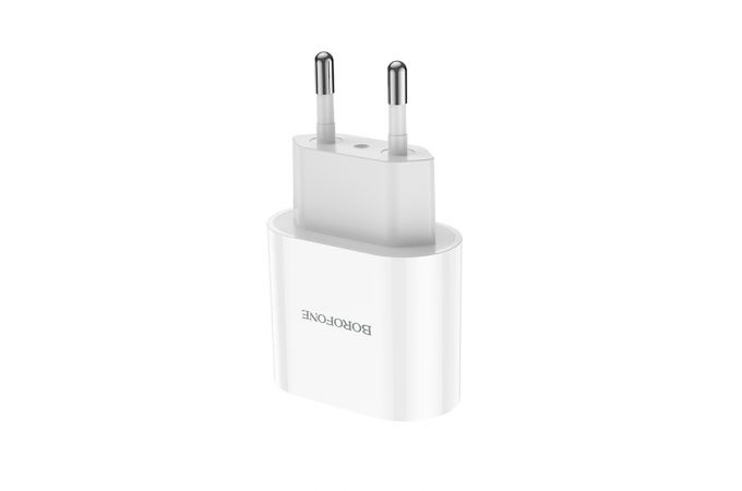 Сетевое зарядное устройство USB + USB-C BOROFONE BA62A Premium PD+ QC 3.0 (белый)