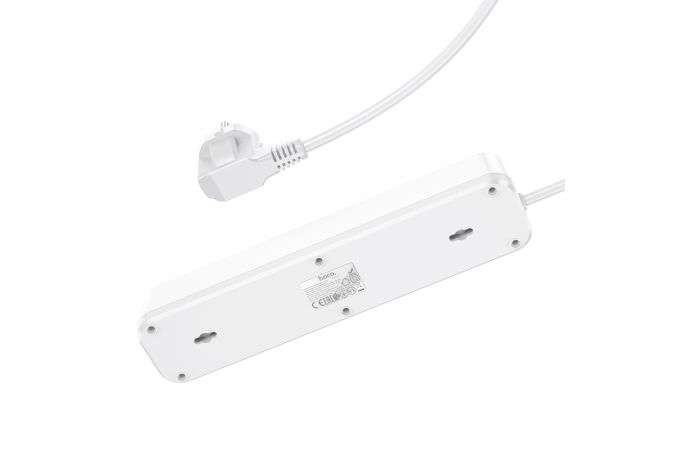 Сетевой фильтр HOCO NS1 (1,8 м, 4 розетки + 2 USB-A+ USB-C ) PD 20W Fast Charger (белый)