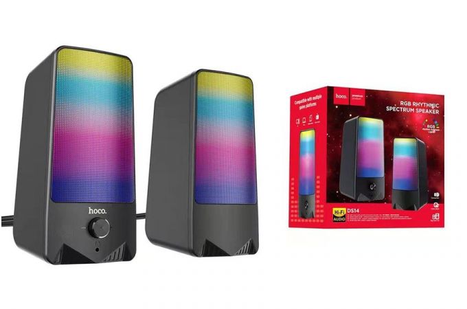 Акустическая система 2.0 HOCO DS14 RGB Rihytmic Spectrum (черный)