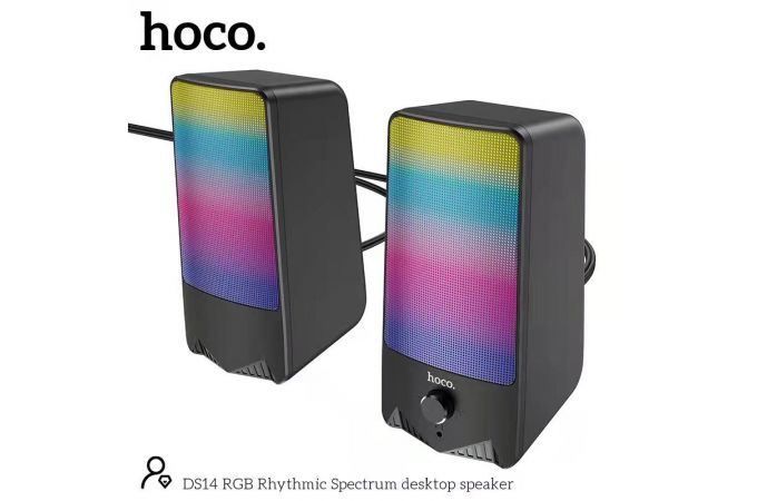 Акустическая система 2.0 HOCO DS14 RGB Rihytmic Spectrum (черный)