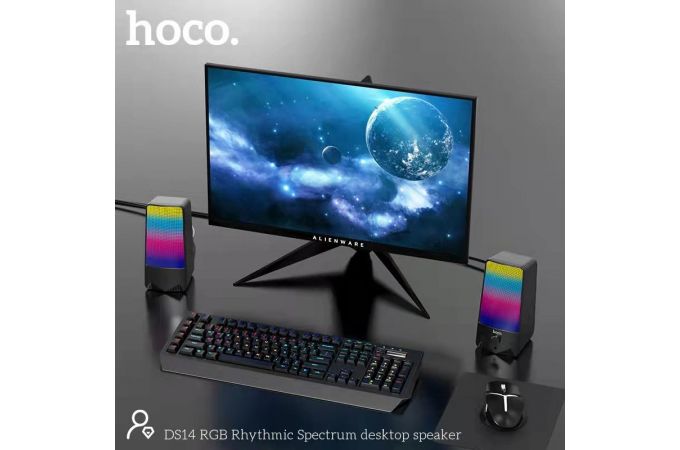 Акустическая система 2.0 HOCO DS14 RGB Rihytmic Spectrum (черный)