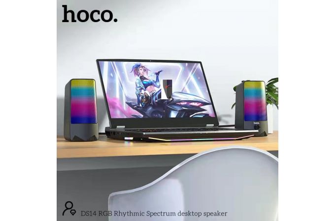 Акустическая система 2.0 HOCO DS14 RGB Rihytmic Spectrum (черный)