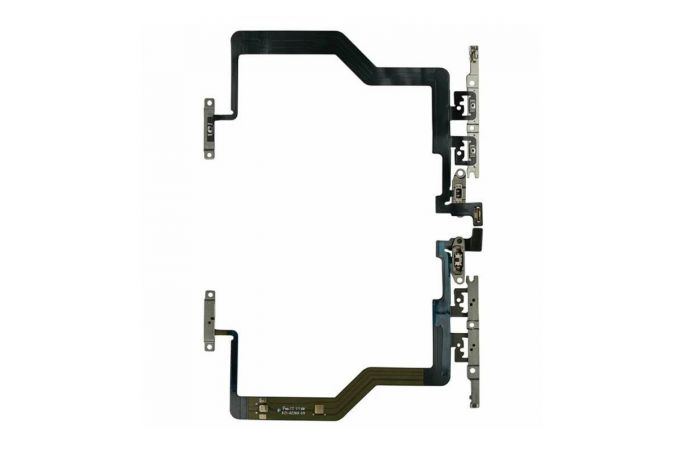 Шлейф для iPhone 12 Pro Max с кнопкой включения + кнопки громкости + металлический фиксатор HQ