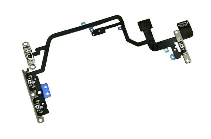 Шлейф для iPhone XR с кнопками громкости + включения + металлический держатель