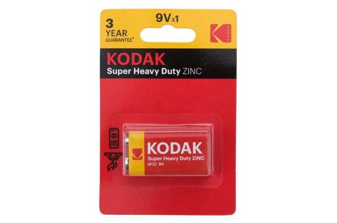 Батарейка солевая KODAK 6F22/1BL Super Heavy Duty