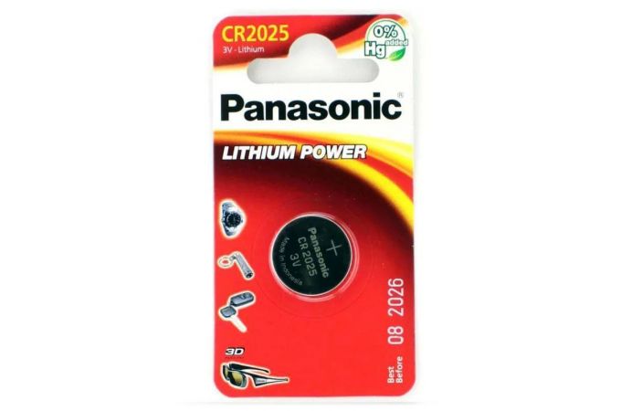 Батарейка литиевая Panasonic CR2025 BL1 (цена за 1 шт)