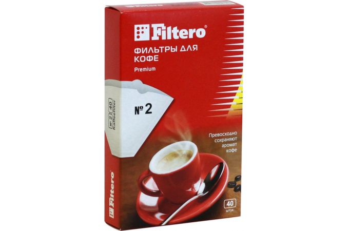Фильтры для кофе FILTERO Premium №2/40 белые