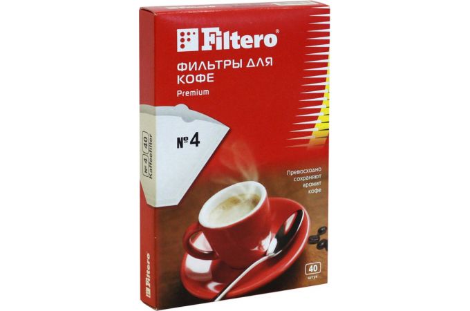 Фильтры для кофе FILTERO Premium №4/40 белые