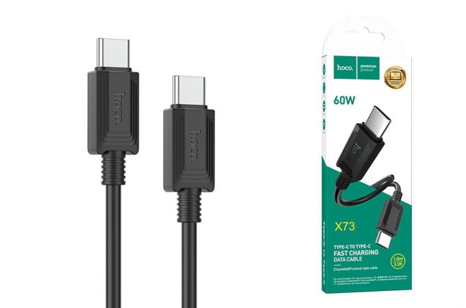 Кабель USB Type-C - USB Type-C HOCO X73 PD60W (черный) 1м