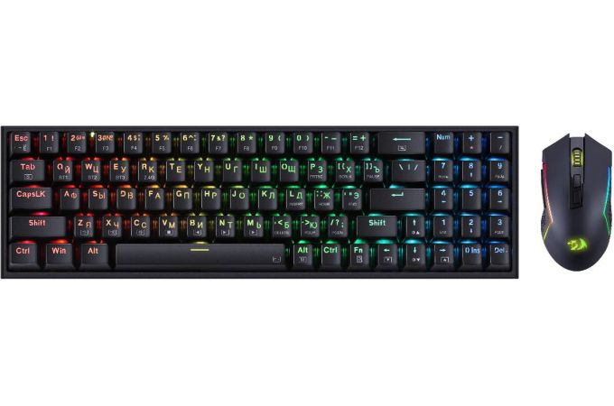Игровой набор Redragon S136 RU беспроводной / черный / BT/2.4G/ провод/ RGB/ Pixart P3104