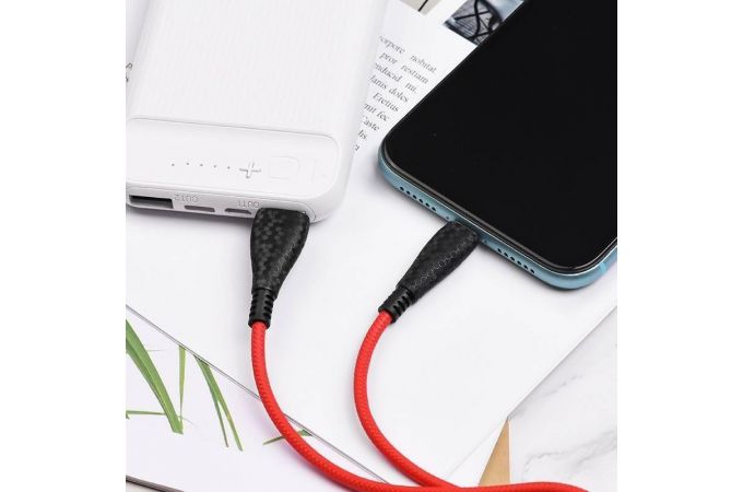 Кабель USB - Lightning BOROFONE BX38, 2,4A (красный) 1м