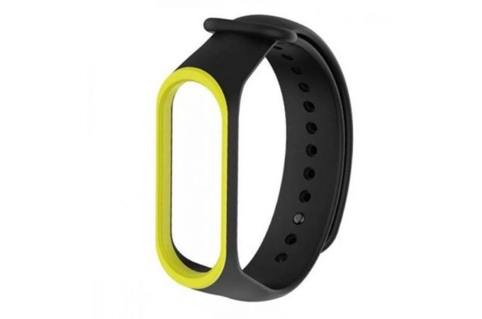 Ремешок силиконовый для XIAOMI MI Band 5  2 цвета черный-зеленый
