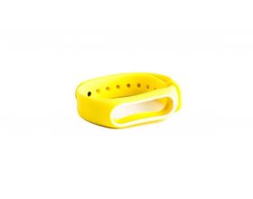 Ремешок силиконовый для XIAOMI MI Band 5  2 цвета желтый-белый