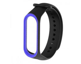 Ремешок силиконовый для XIAOMI MI Band 5  2 цвета черный-голубой