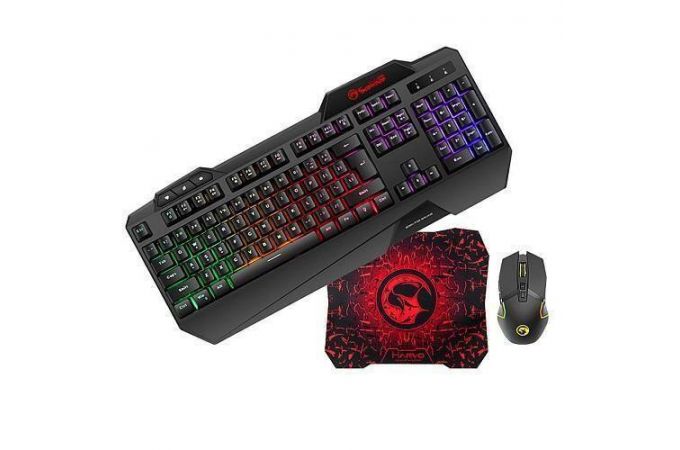 Комплект игровой клавиатура+мышь+коврик MARVO CM306 (черный)