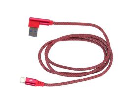 Кабель USB - USB Type-C Орбита KM-60, 2А (красный) 1м (угловой)