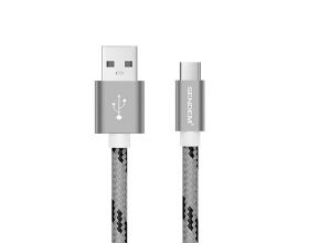 Кабель USB - USB Type-C SENDEM M7, 2.1A (серый) 1м (в оплетке)