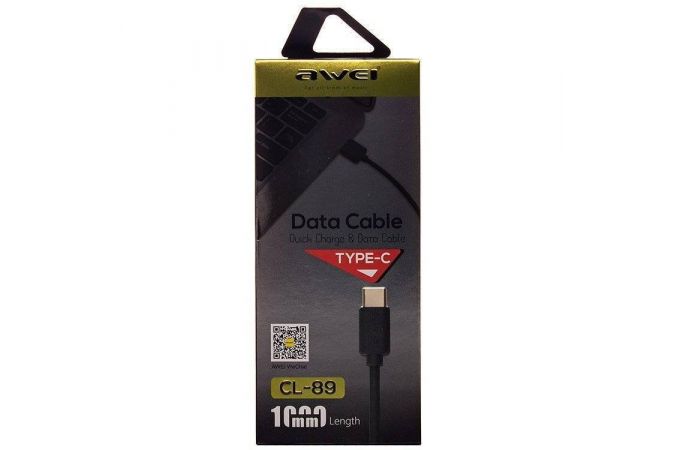 Кабель USB - USB Type-C AWEI CL-89, 2.1A (черный) 1м