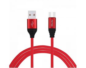 Кабель USB - USB Type-C MUJU MJ-35, 3A (красный) 1м (в оплетке)