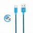 Кабель USB - USB Type-C MUJU MJ-20, 2A (голубой) 1м (в оплетке)