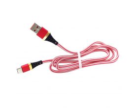 Кабель USB - USB Type-C Орбита OT-SMT04, 2.4A (красный) 1м (в оплетке)