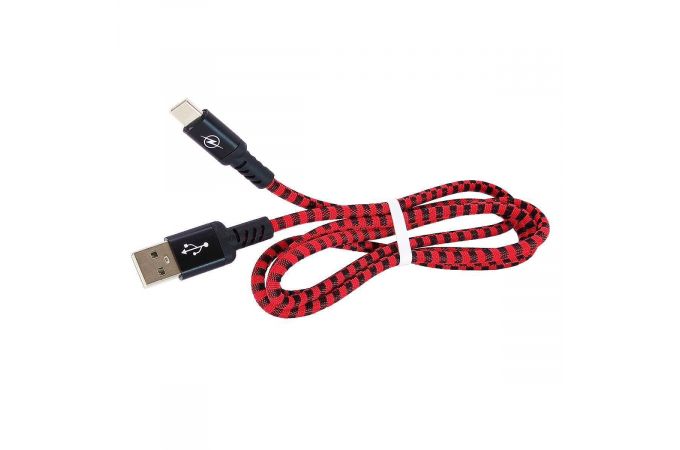 Кабель USB - USB Type-C Орбита OT-SMT05, 2.4A (красный) 1м (в оплетке)