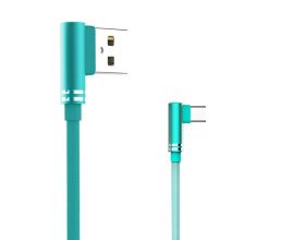 Кабель USB - USB Type-C SENDEM M22 2A (голубой) 1м (угловой)