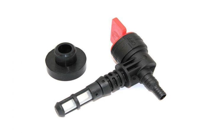 Кран топливный для B&S,угловой с фильтром  131081