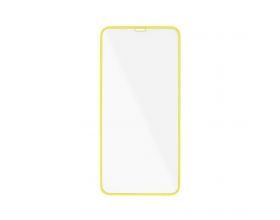 Защитное стекло дисплея iPhone 13/13 Pro/14/16E (6.1)  прозрачное со светящейся желтой рамкой