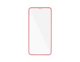 Защитное стекло дисплея iPhone 13 / 13 Pro / 14 / 16E (6.1)  прозрачное со светящейся красной рамкой