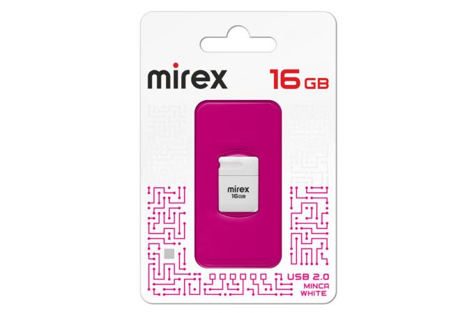 Флешка USB 2.0 Mirex MINCA WHITE 16GB (ecopack)