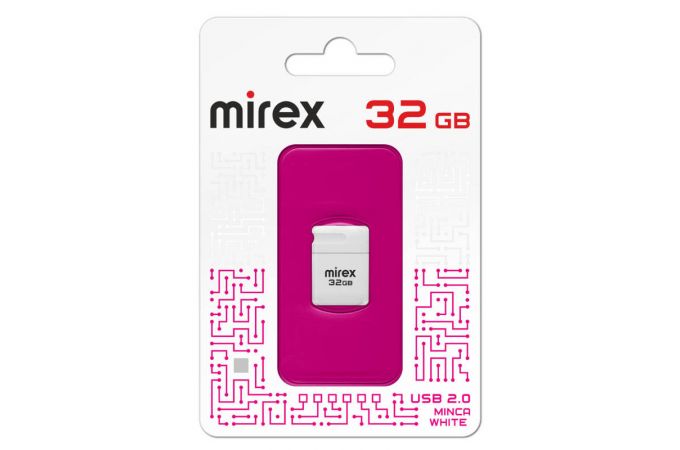 Флешка USB 2.0 Mirex MINCA WHITE 32GB (ecopack)