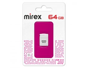 Флешка USB 2.0 Mirex MINCA WHITE 64GB (ecopack)