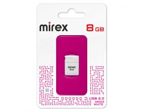 Флешка USB 2.0 Mirex MINCA WHITE 8GB (ecopack)