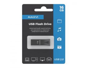 USB флеш накопитель 16 Gb Maxvi MK2 Dark grey  монолит, металл / FD16GBUSB20C10MK2